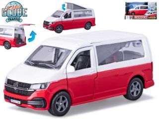 Obrázek z Dodávka bílo-červená VW 13,5cm kov zpětný chod v krabičce 